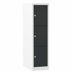 Lockerkast Basic 1.3 wit met zwarte deuren