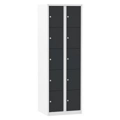 Lockerkast Basic 2.10 wit met zwarte deuren