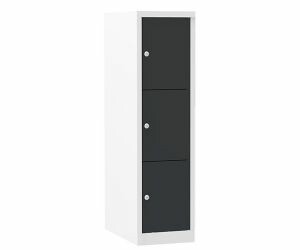 Lockerkast Basic 1.3 wit met zwarte deuren