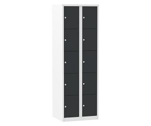 Lockerkast Basic 2.10 wit met zwarte deuren