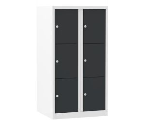 Lockerkast Basic 2.6 wit met zwarte deuren